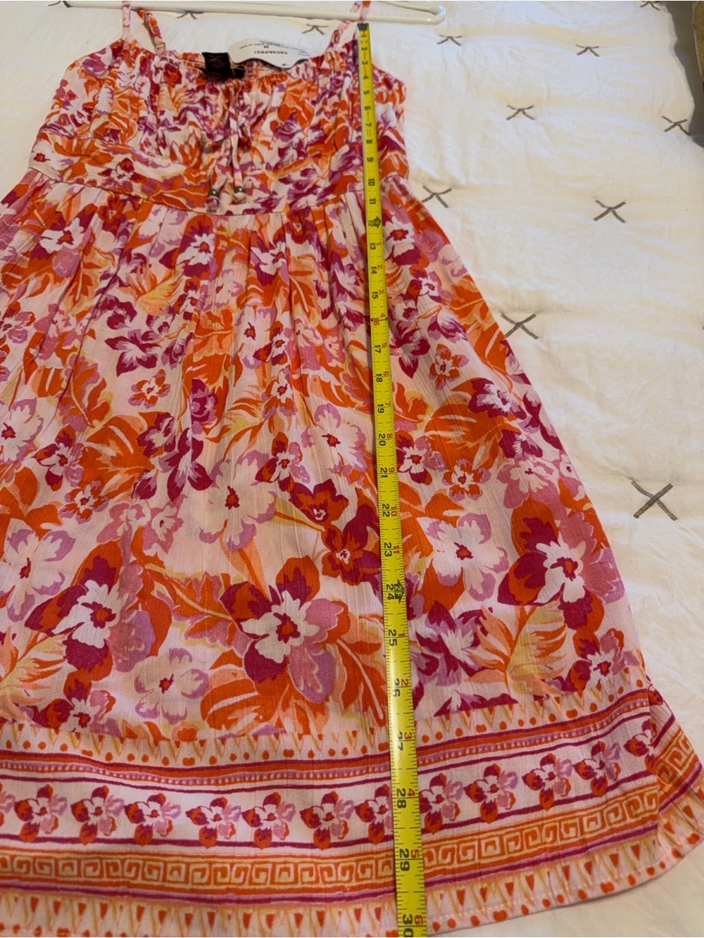Angie Pink Orange Floral Smocked Mini Sundress NWT - Picture 8 of 14